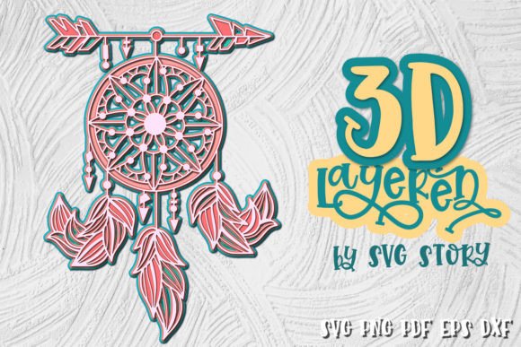 Download 3D Dreamcatcher Mandala 14 SVG Design - Premium Resources