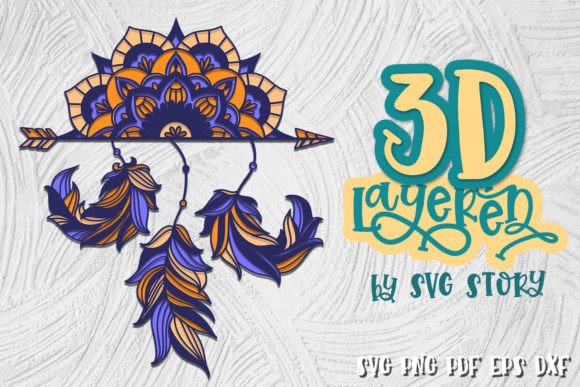 Download 3D Dreamcatcher Mandala 13 SVG Design - Premium Bundle